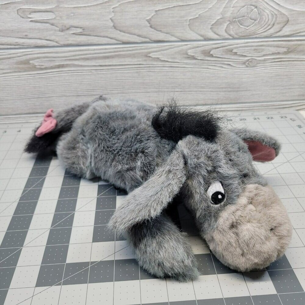 Disney Eeyore Plush Toy Gray Winnie the Pooh Detachable Tail 15in Bean Weighted
